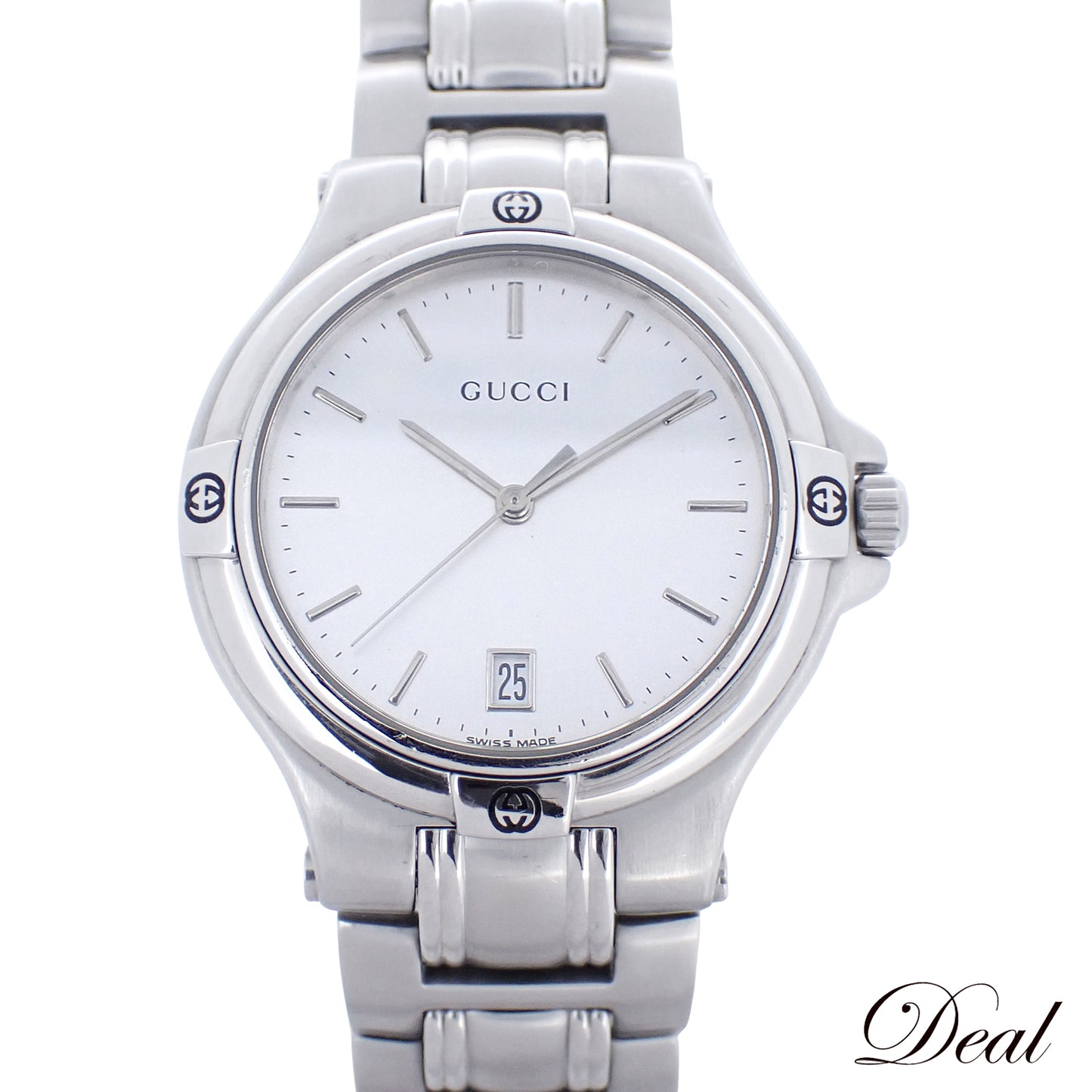 GUCCI グッチ ラウンド デイト クォーツ 9040M メンズ 腕時計