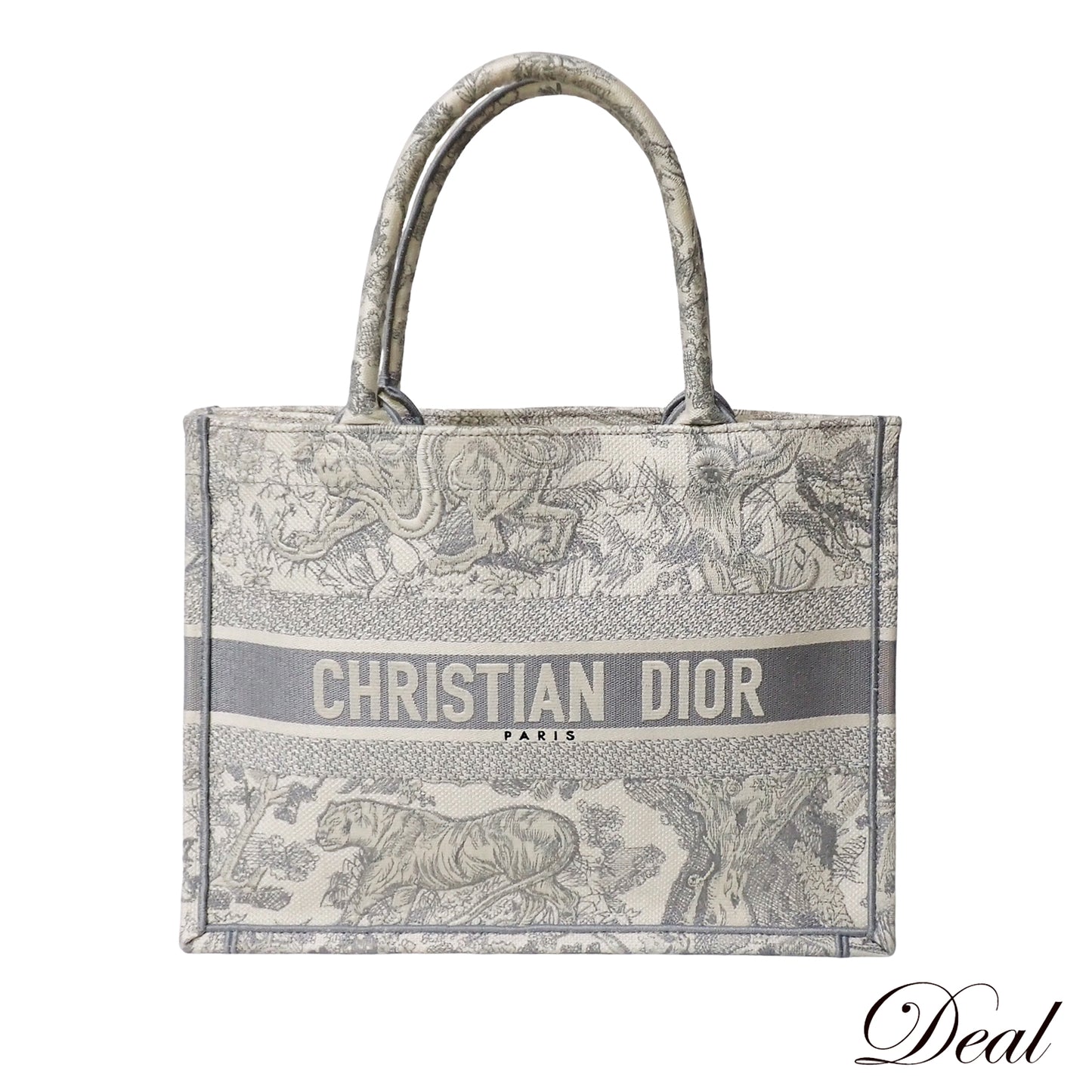 DIOR 디올 북 토트 미디엄 토일 드 주이 자수 M1296ZTDT_M20I 화이트 여성용 토트백