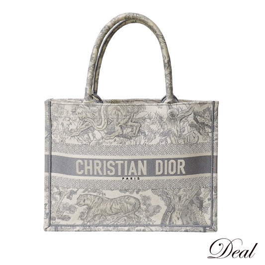 DIOR ディオール BookTote ブックトート ミディアム トワル ドゥ ジュイ エンブロイダリー M1296ZTDT_M20I ホワイト レディース トートバッグ