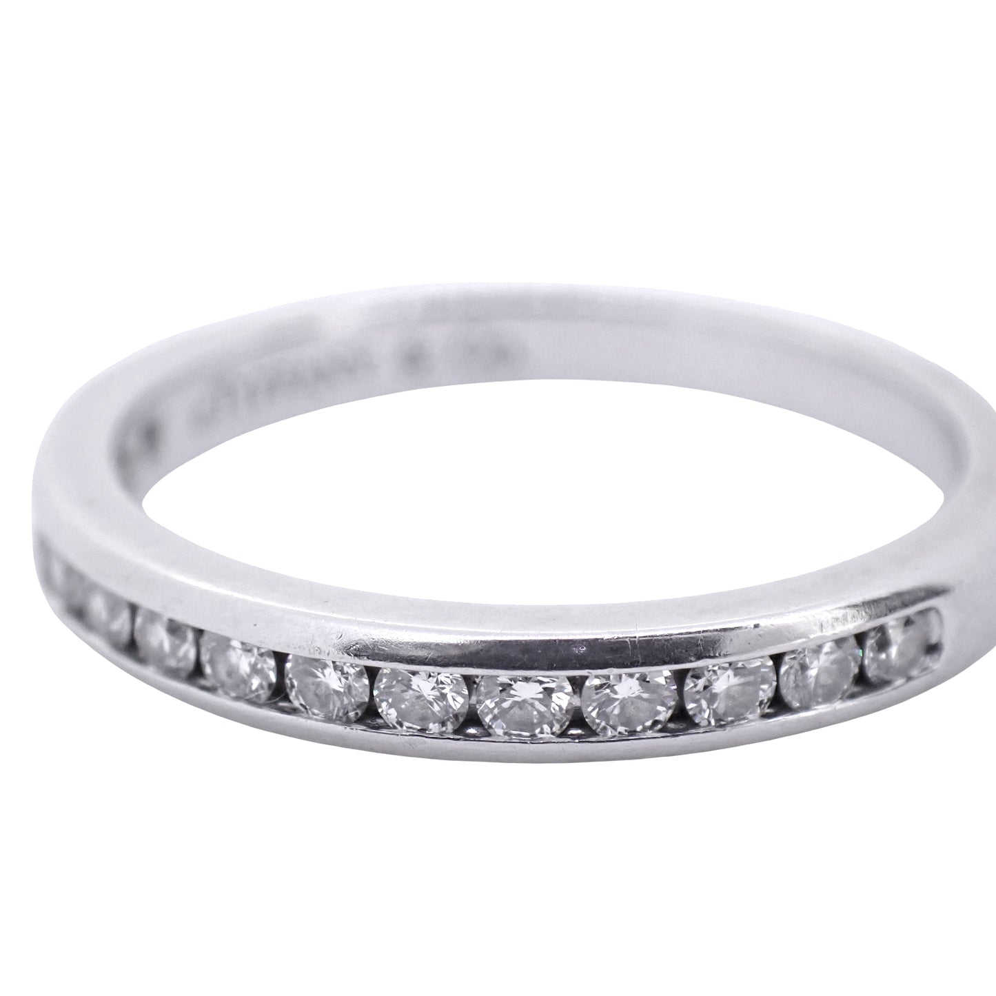 TIFFANY&Co. ティファニー ハーフエタニティ ダイヤ PT950 9号 シルバー レディース リング 指輪
