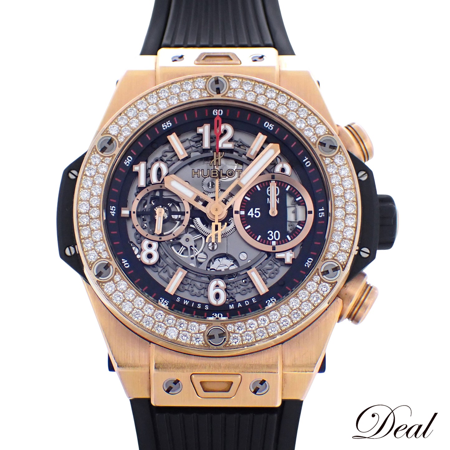 ベゼルダイヤ HUBLOT ウブロ ビッグバン ウニコ キングゴールド 411.CX.1180.RX メンズ 腕時計