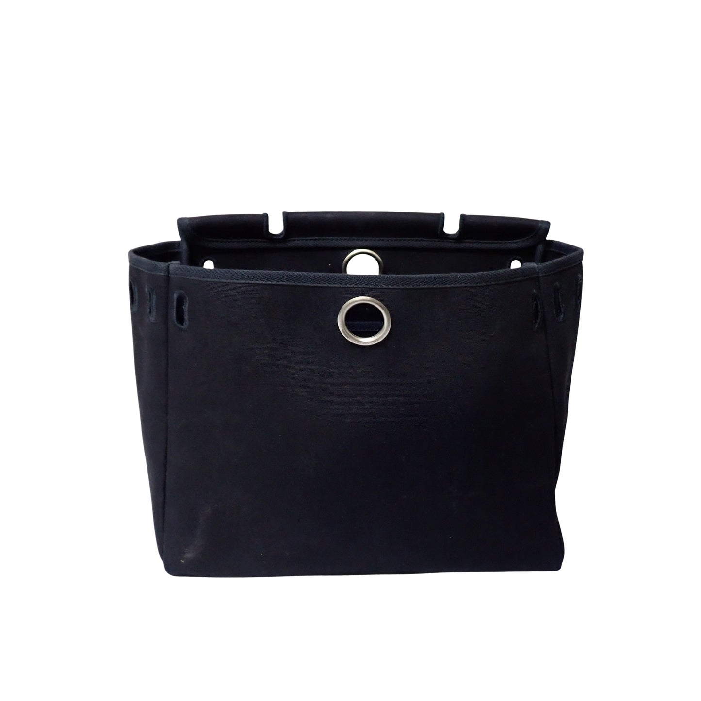 HERMES エルメス エールバッグPM トワルオフィシエ レザー ナチュラル×ブラック ハンドバッグ ベージュ レディース ショルダーバッグ