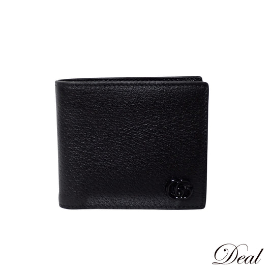 GUCCI グッチ GGマーモント レザー 428725 ブラック メンズ 二つ折り財布