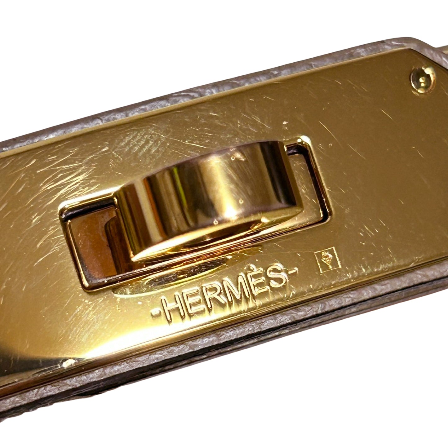 HERMES エルメス ケリー 18 レザー H069853CC18 エトゥープ ゴールド金具 ベージュ レディース ベルト