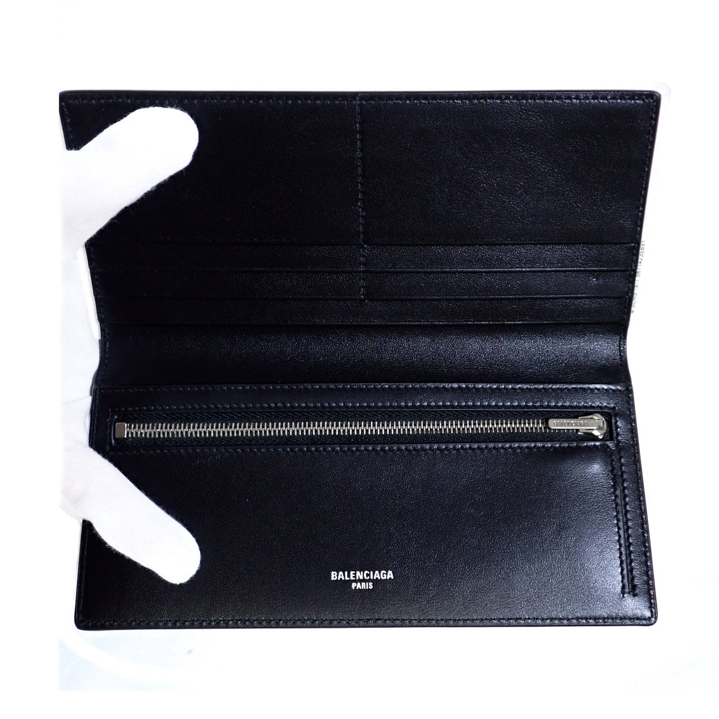 BALENCIAGA バレンシアガ パスポート ロングウォレット 1チケット レザー 7877742AA3R1000 ブラック メンズ 長財布