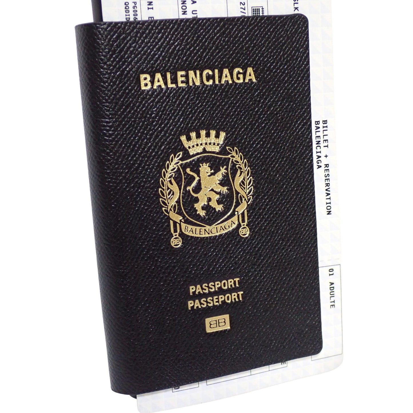 BALENCIAGA バレンシアガ パスポート ロングウォレット 1チケット レザー 7877742AA3R1000 ブラック メンズ 長財布