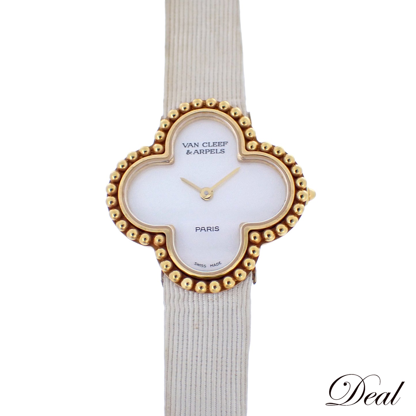 K18YG Van Cleef & Arpels ヴァンクリーフ＆アーペル アルハンブラ ホワイトシェル 122974 レディース 腕時計
