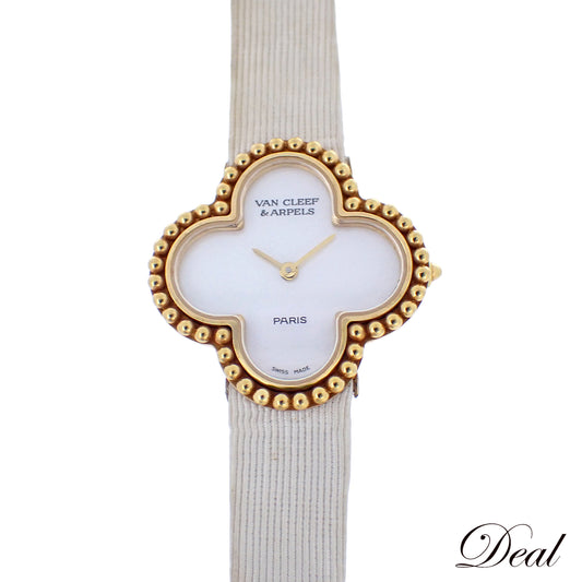 K18YG Van Cleef & Arpels ヴァンクリーフ＆アーペル アルハンブラ ホワイトシェル 122974 レディース 腕時計