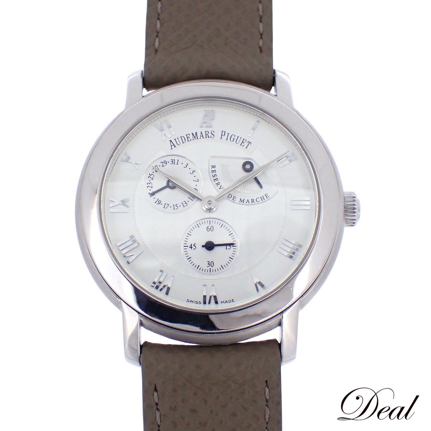 K18WG AUDEMARS PIGUET オーデマピゲ ジュールオーデマ 25955BC.OO.D002CR.01 スモールセコンド パワーリザーブ メンズ 腕時計