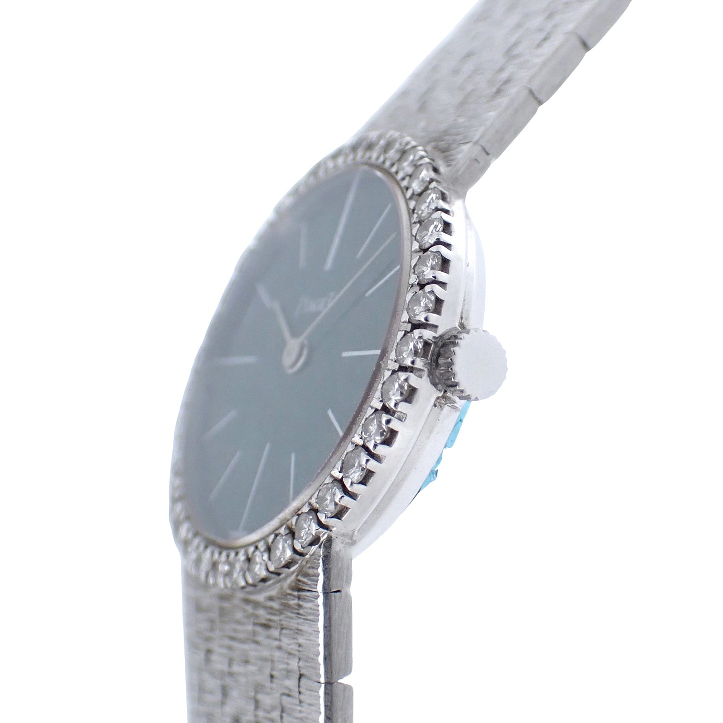 K18WG ベゼルダイヤ PIAGET ピアジェ クラシック 9706A6 翡翠 レディース 腕時計
