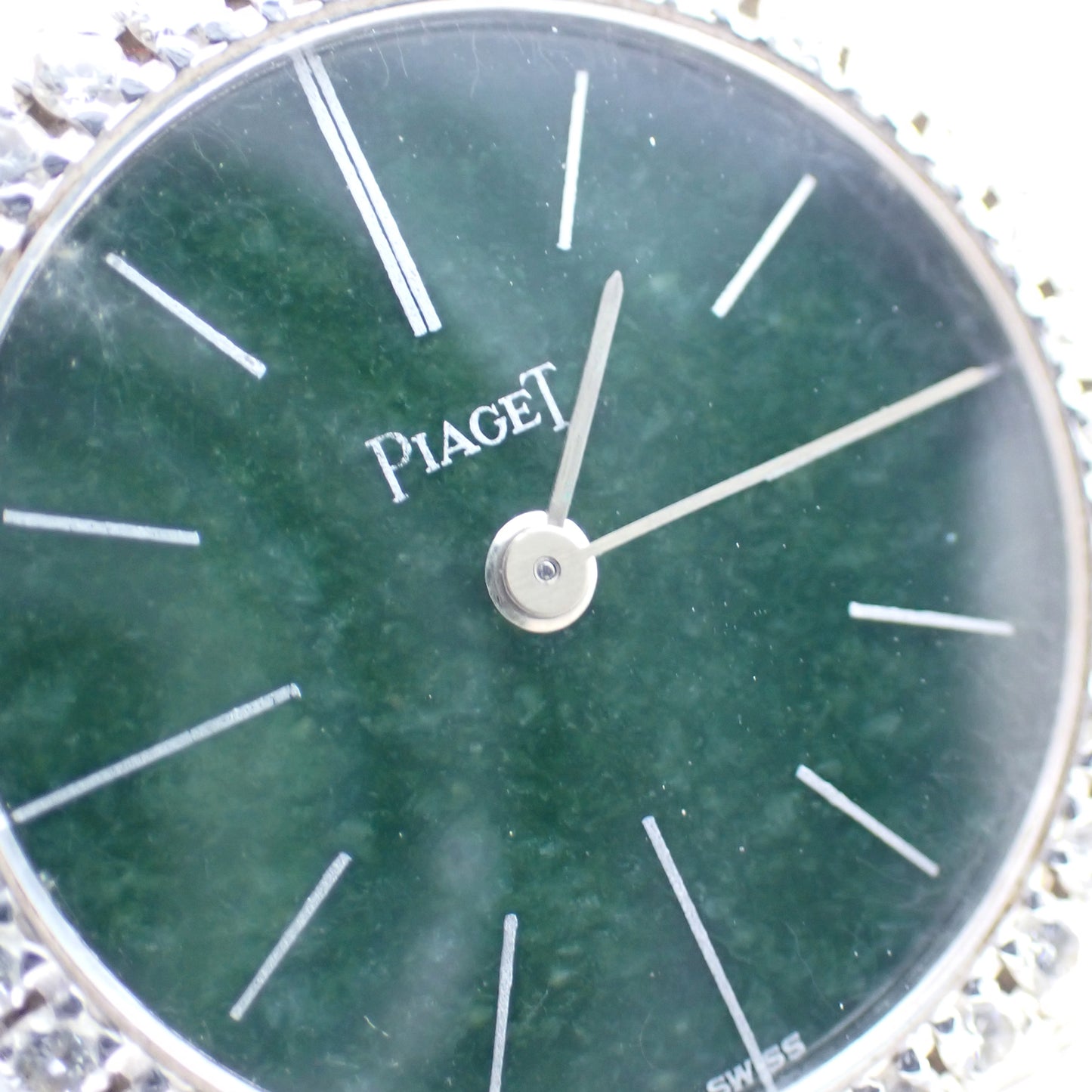 K18WG ベゼルダイヤ PIAGET ピアジェ クラシック 9706A6 翡翠 レディース 腕時計