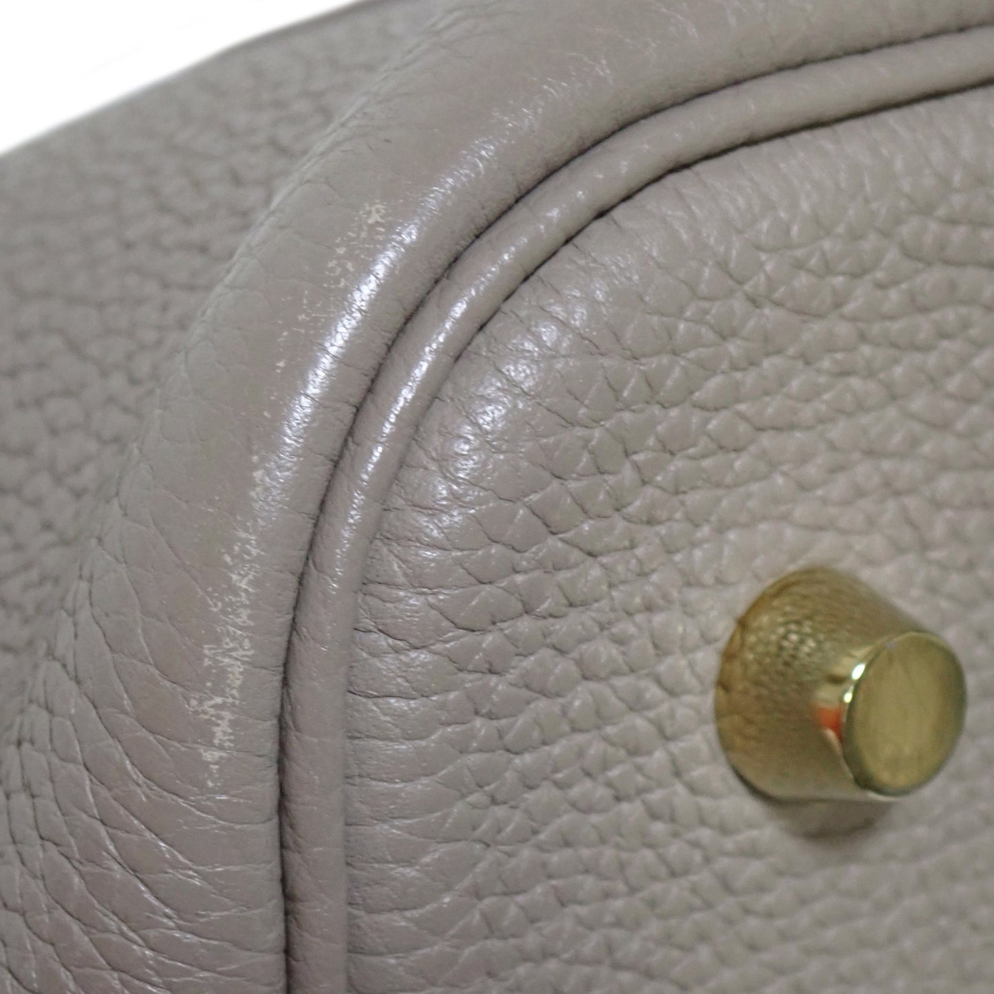 HERMES エルメス ピコタンロック MM トゴ ゴールド金具 D刻印 グレー レディース ハンドバッグ