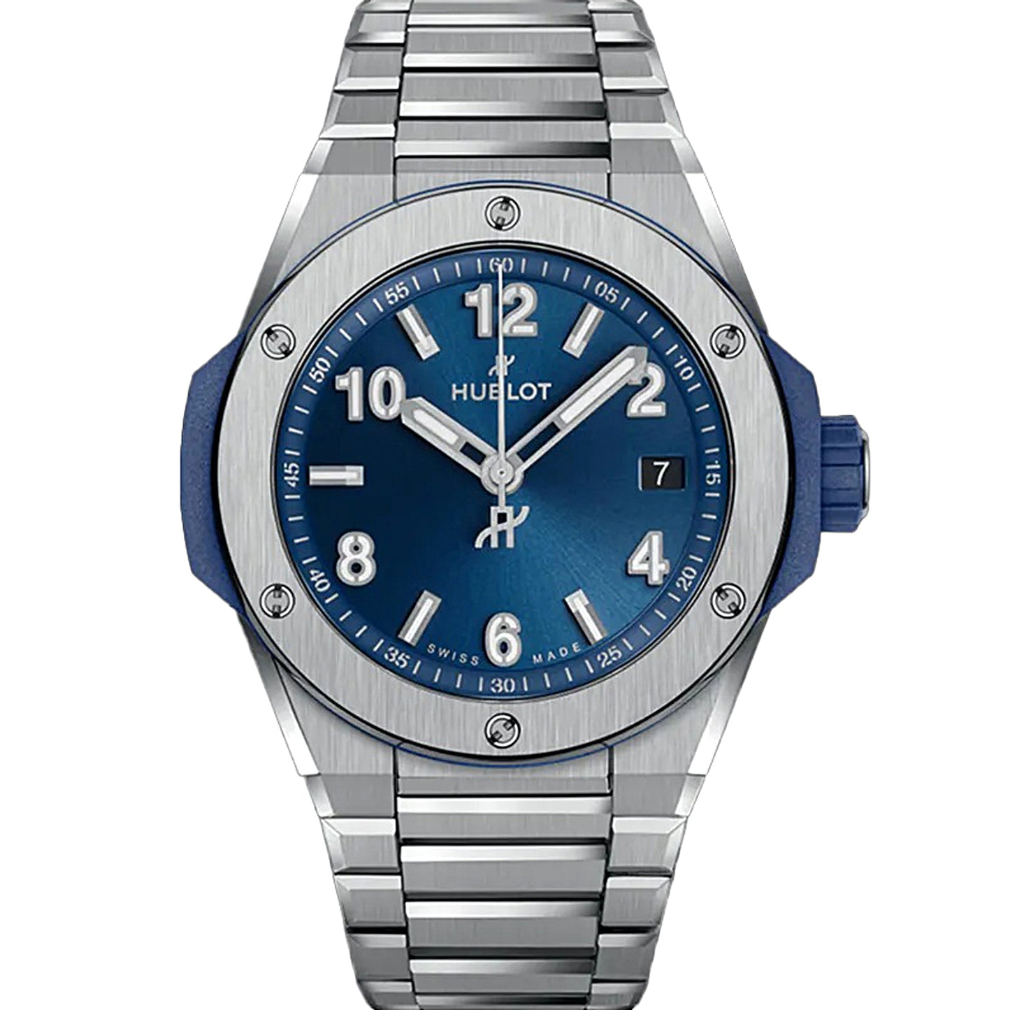 新品 未開封 HUBLOT ウブロ ビッグバン インテグレーテッド タイムオンリー チタニウム ブルー 457.NX.7170.NX メンズ 腕時計