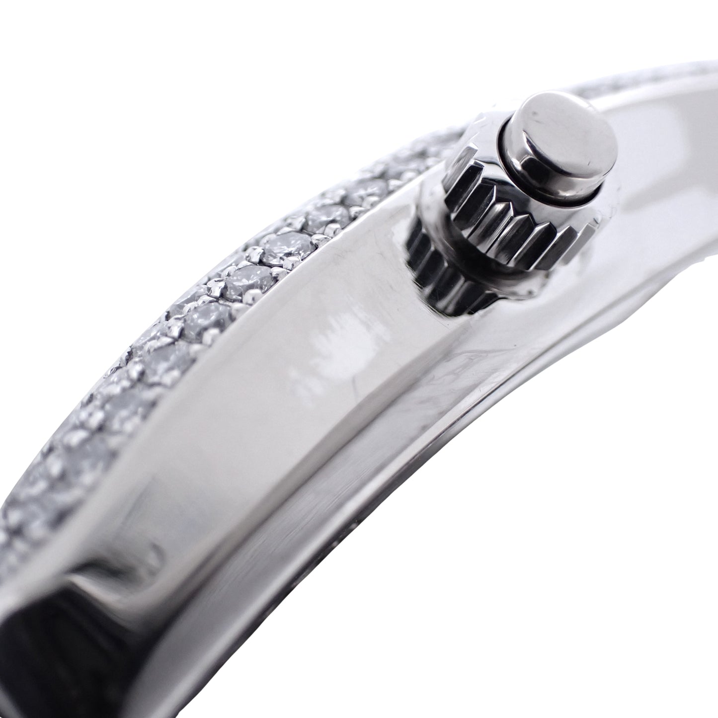 K18WG ベゼルダイヤ FRANCK MULLER フランクミュラー ロングアイランド モノプッシャー クロノグラフ 1100MPD メンズ 腕時計