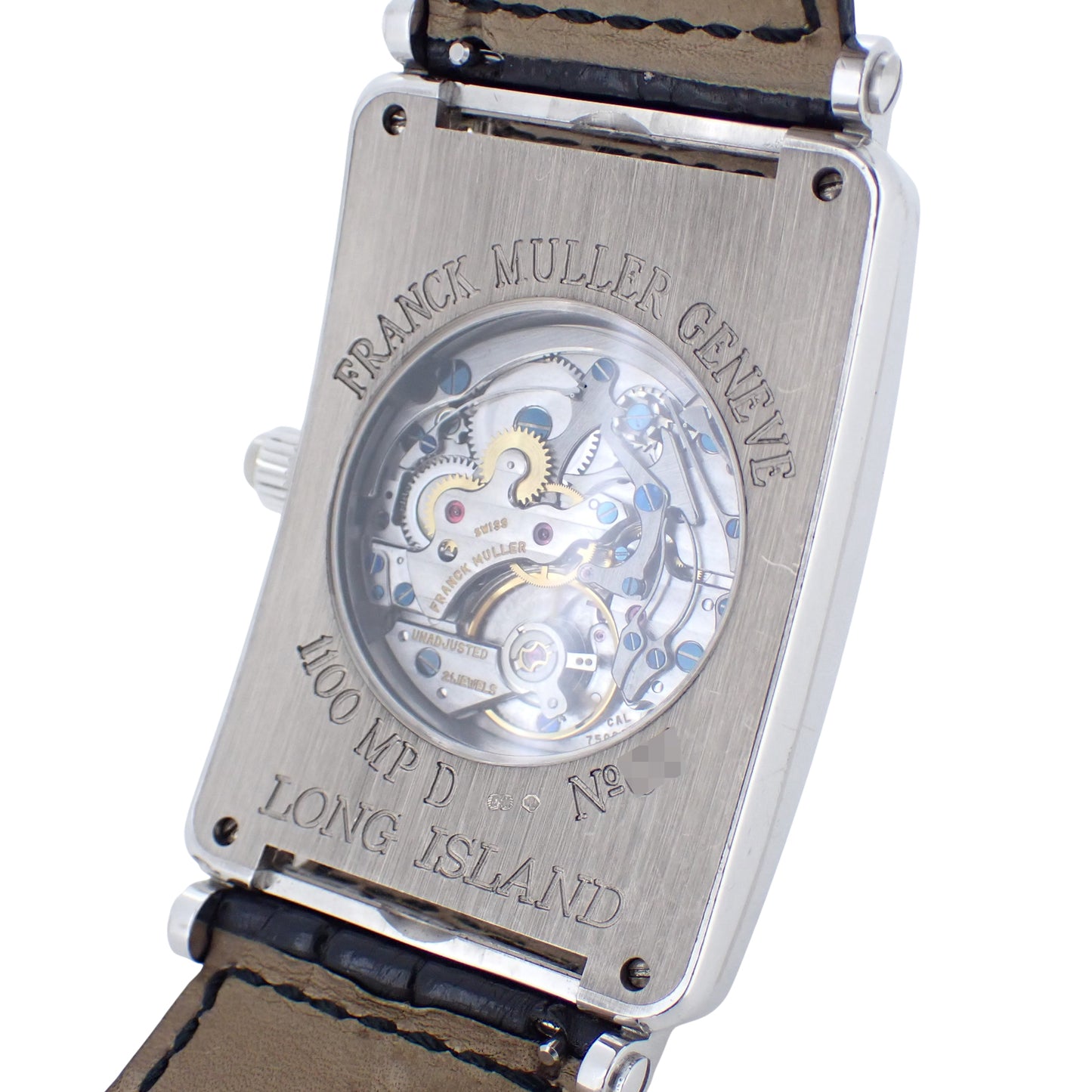 K18WG ベゼルダイヤ FRANCK MULLER フランクミュラー ロングアイランド モノプッシャー クロノグラフ 1100MPD メンズ 腕時計