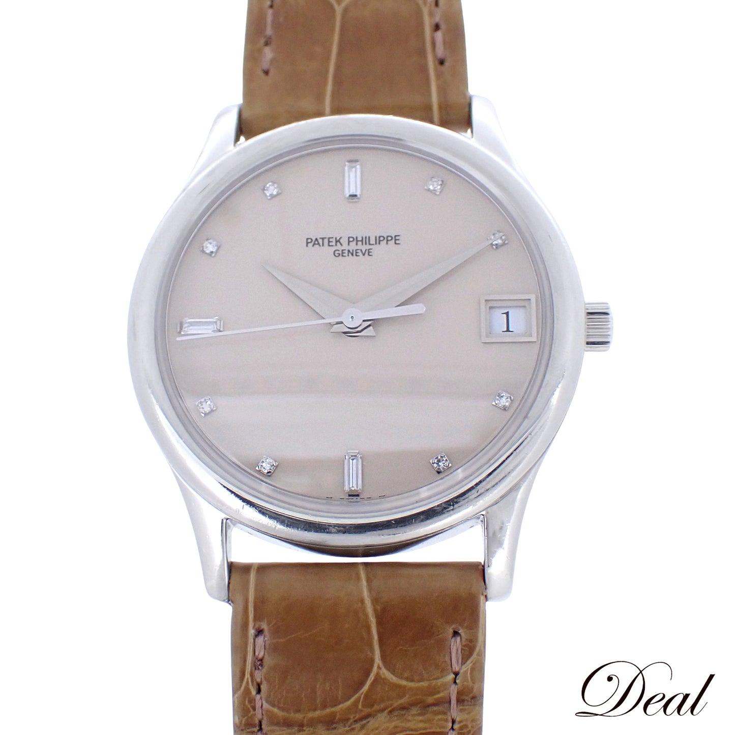 Pt950 PATEK PHILIPPE パテックフィリップ カラトラバ 3998P 3Pバケットダイヤ 8Pダイヤ メンズ 腕時計