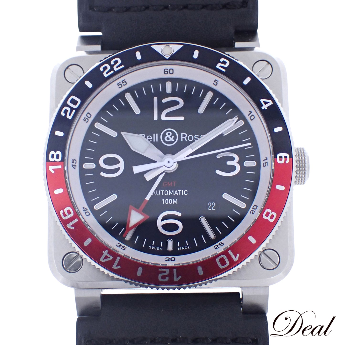 Bell＆Ross ベル＆ロス BR03 GMT ブラック BR0393-BL-ST/SCA メンズ 腕時計