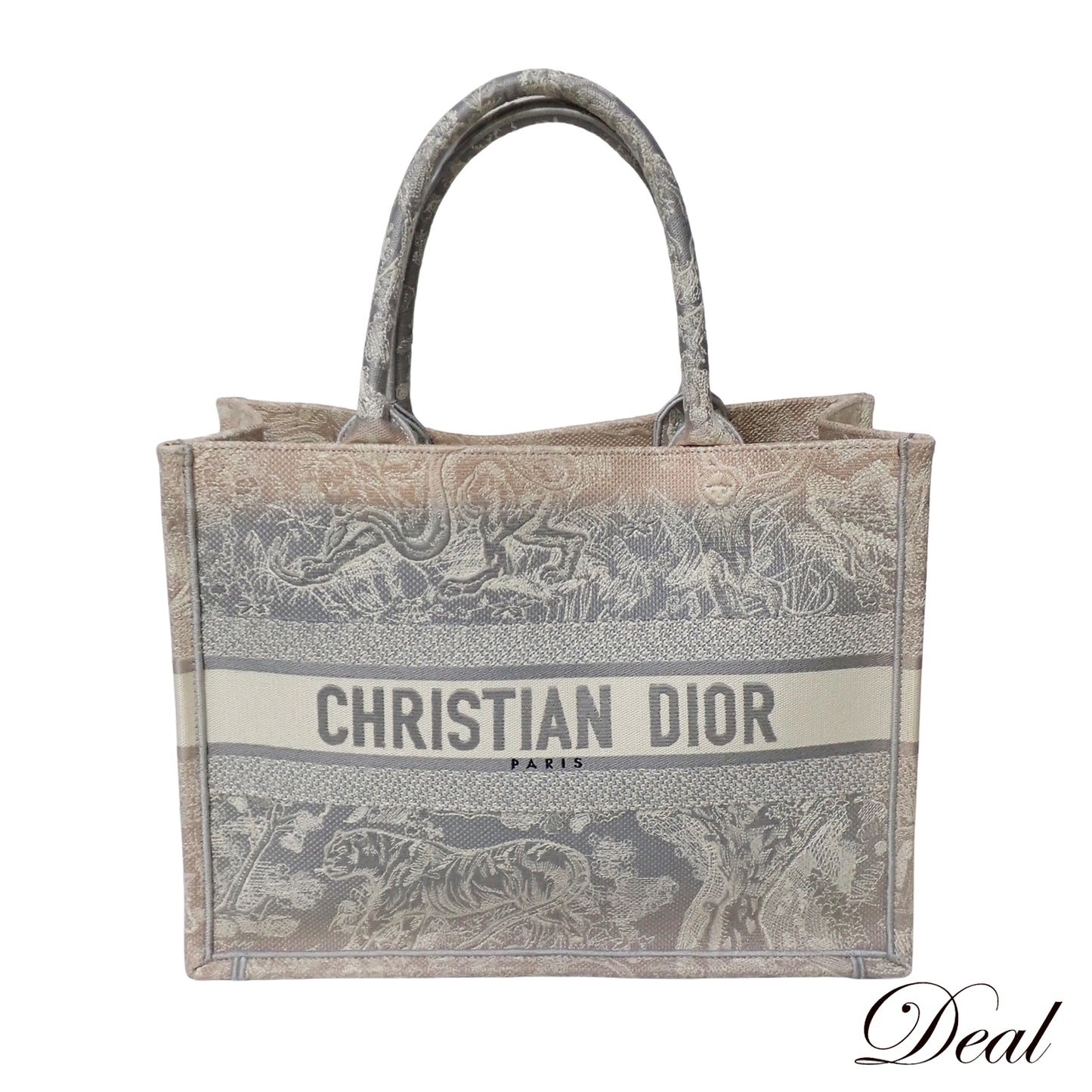 DIOR ディオール BookTote ブックトート ミディアム トワル ドゥ ジュイ エンブロイダリー M1296ZRGO_M20I グレー グレー レディース トートバッグ