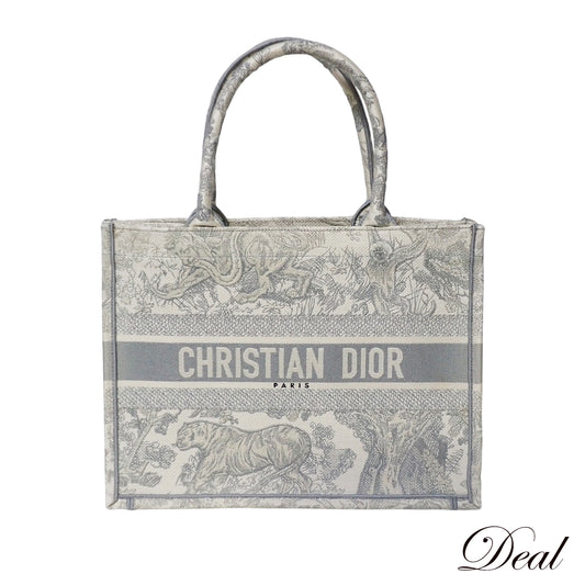 DIOR ディオール BookTote ブックトート ミディアム トワル ドゥ ジュイ エンブロイダリー M1296ZTDT_M20I ホワイト ホワイト レディース トートバッグ