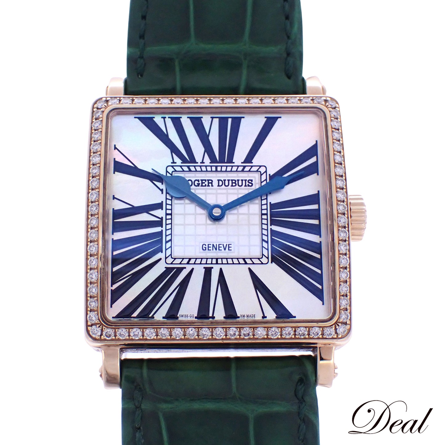 限定28本 K18RG ROGER DUBUIS ロジェデュブイ ゴールデンスクエア ベゼルダイヤ G37 14 5-SD GN1.7A シェル文字盤 メンズ 腕時計