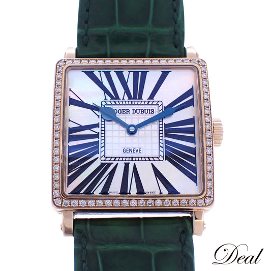 限定28本 K18RG ROGER DUBUIS ロジェデュブイ ゴールデンスクエア ベゼルダイヤ G37 14 5-SD GN1.7A シェル文字盤 メンズ 腕時計
