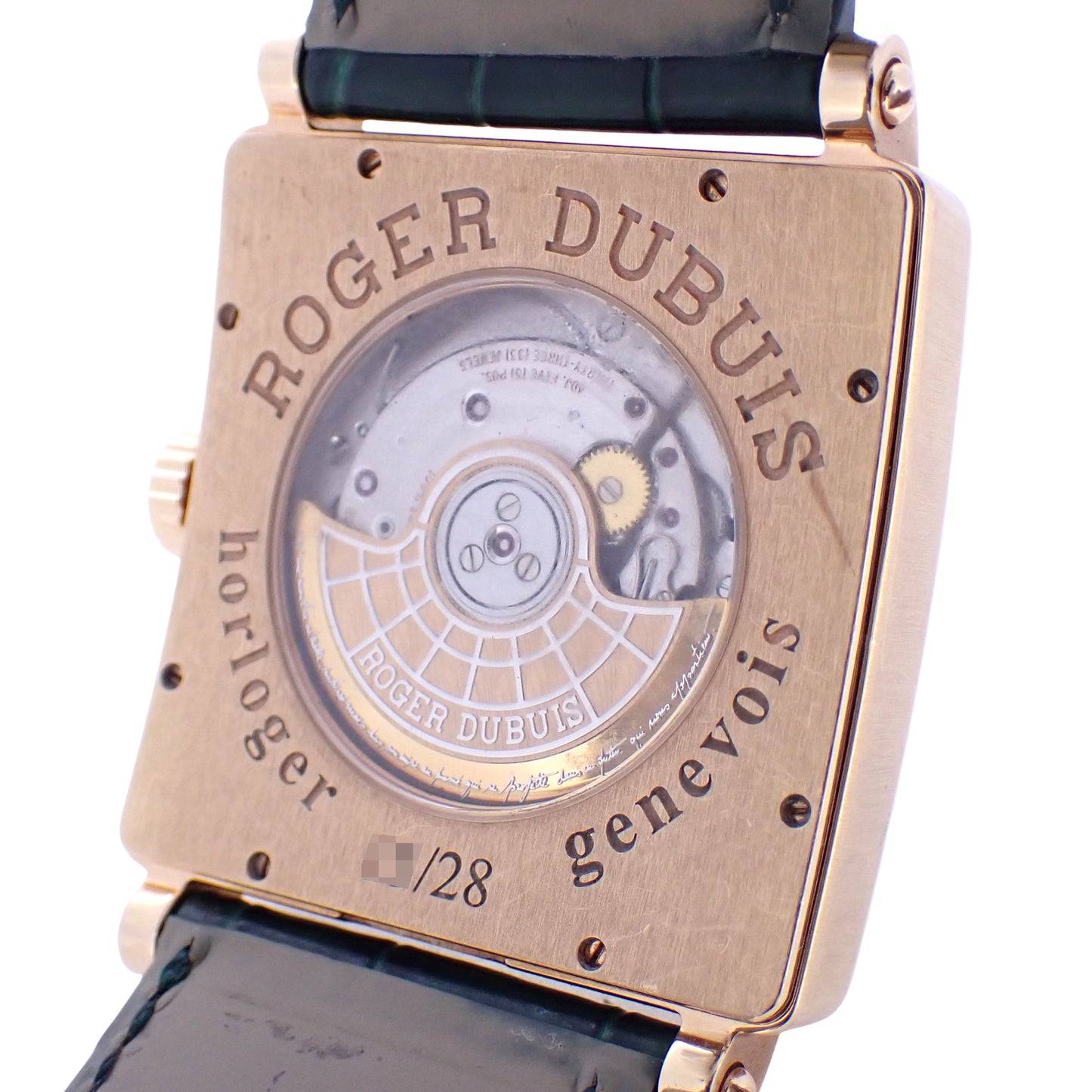 限定28本 K18RG ROGER DUBUIS ロジェデュブイ ゴールデンスクエア ベゼルダイヤ G37 14 5-SD GN1.7A シェル文字盤 メンズ 腕時計