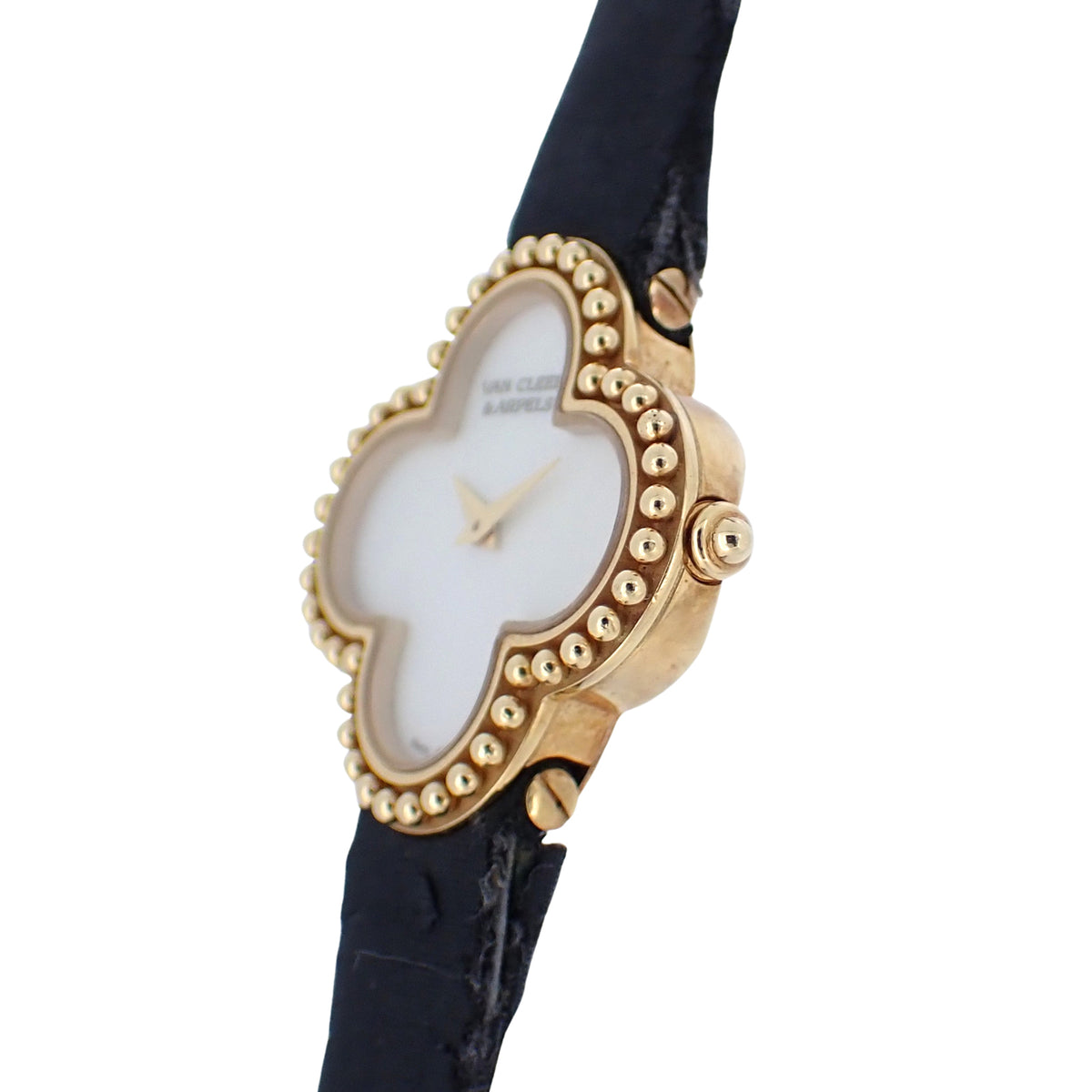 K18YG Van Cleef & Arpels ヴァンクリーフ＆アーペル アルハンブラ 136574 ホワイトシェル レディース 腕時計