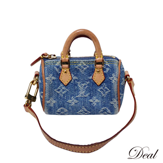 希少 LOUIS VUITTON ルイ・ヴィトン バッグチャーム・ミクロ スピーディー M01701 ブルー レディース チャーム
LV