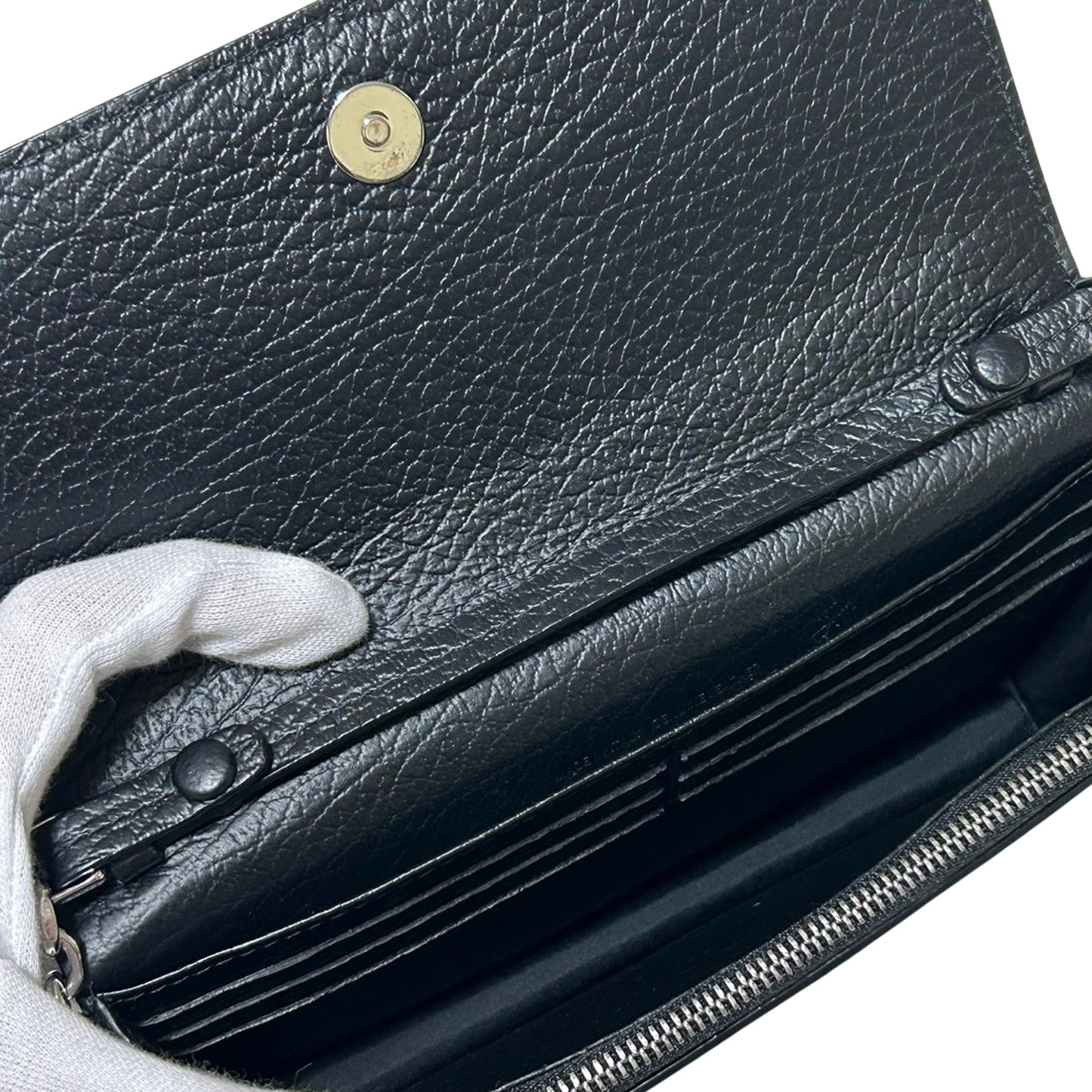 Maison Margiela メゾンマルジェラ 4ステッチ ショルダー 長財布 ブラック レディース チェーンウォレット