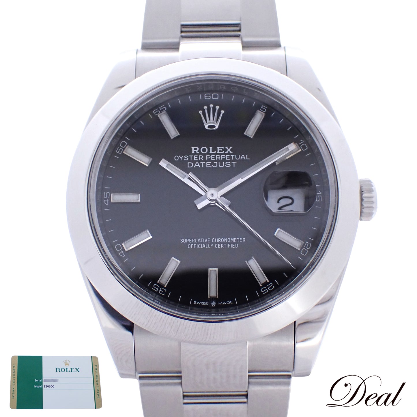 ROLEX ロレックス デイトジャスト41 ブライトブラック オイスターブレス 126300 メンズ 腕時計
