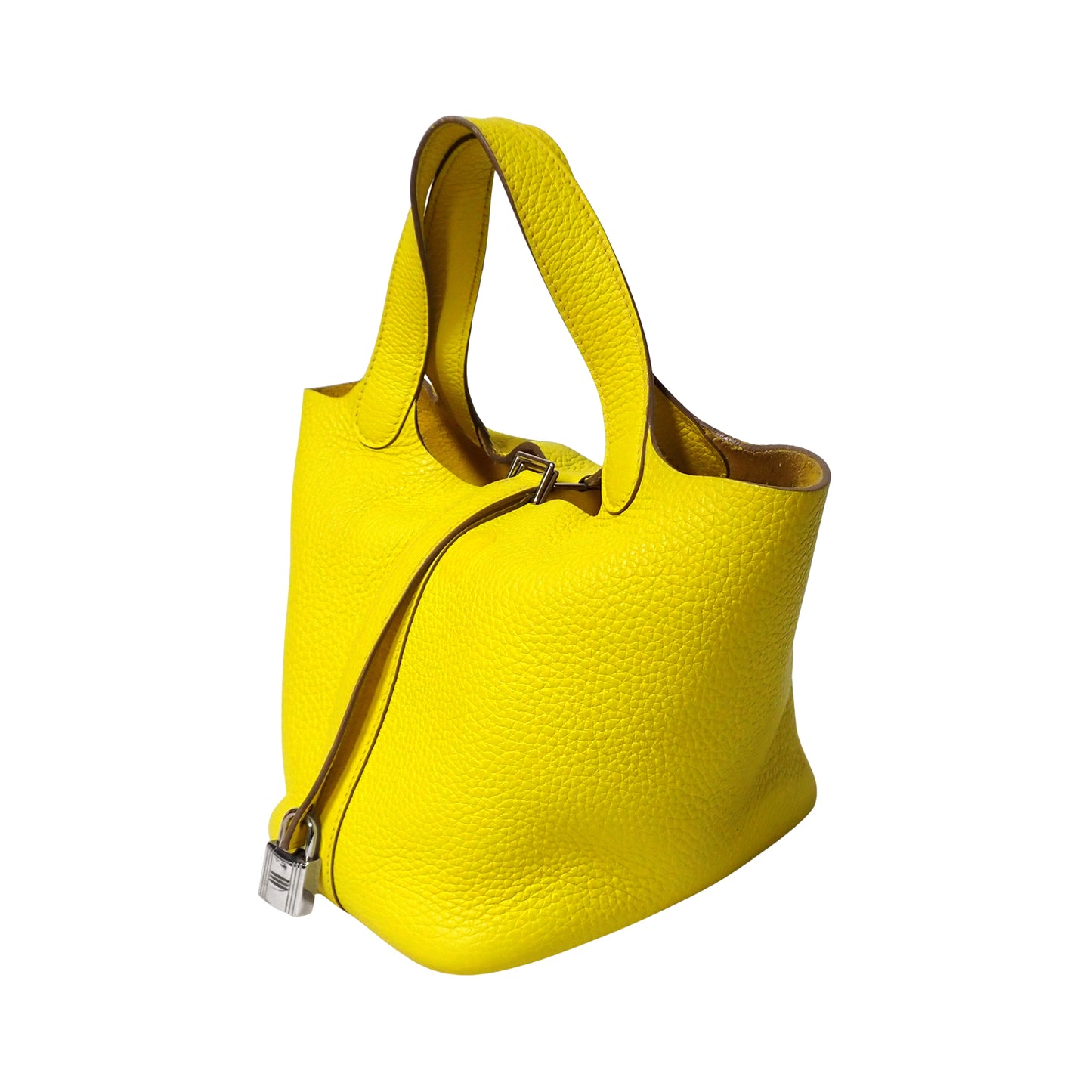 HERMES エルメス ピコタンロック PM トリヨンクレマンス ライム　U刻印 シルバー金具 イエロー レディース ハンドバッグ