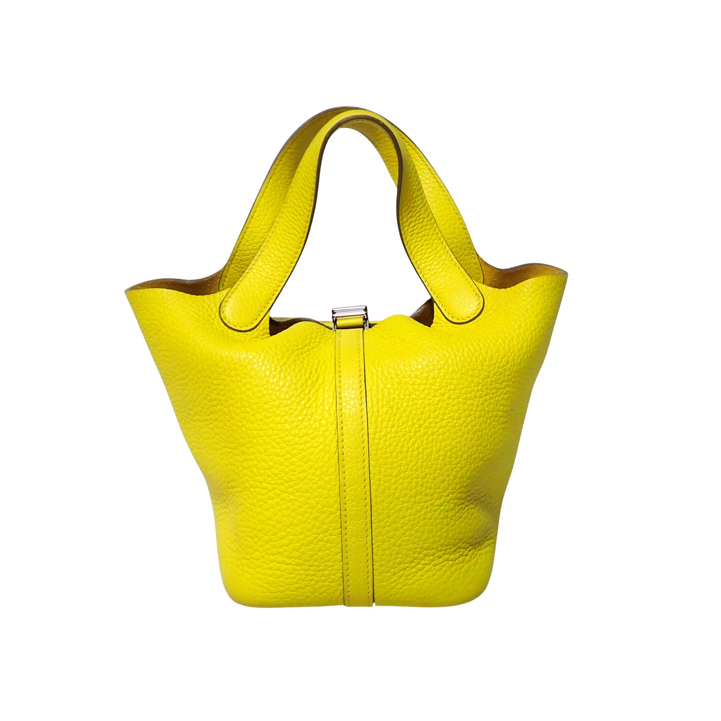HERMES エルメス ピコタンロック PM トリヨンクレマンス ライム　U刻印 シルバー金具 イエロー レディース ハンドバッグ