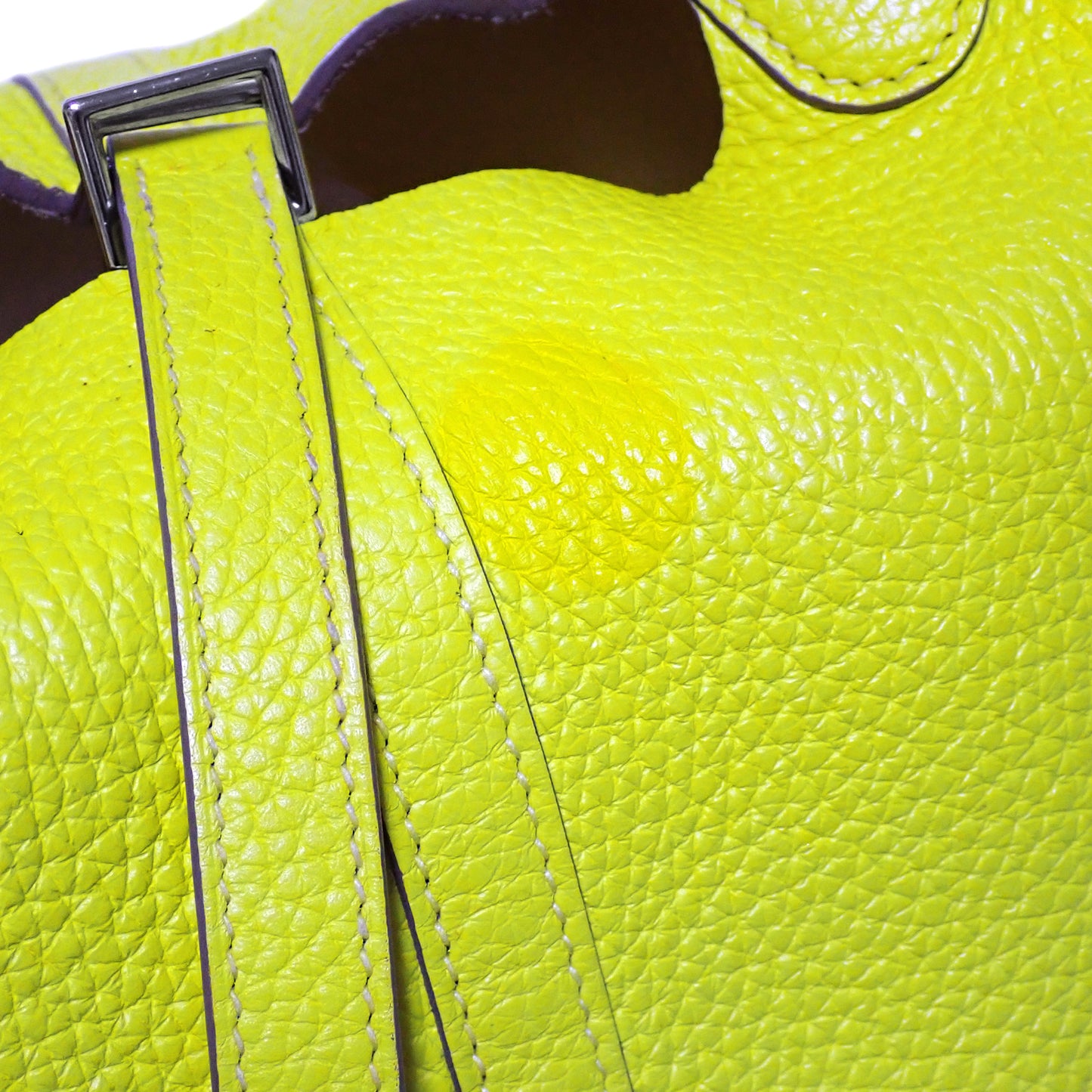 HERMES エルメス ピコタンロック PM トリヨンクレマンス ライム　U刻印 シルバー金具 イエロー レディース ハンドバッグ