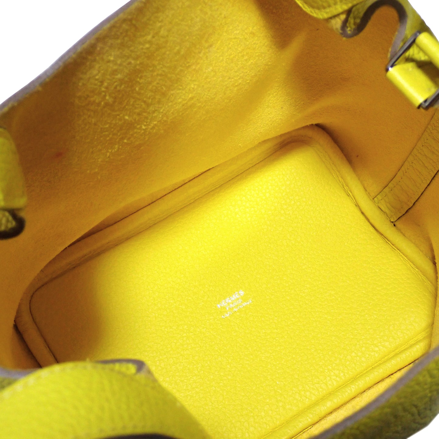 HERMES エルメス ピコタンロック PM トリヨンクレマンス ライム　U刻印 シルバー金具 イエロー レディース ハンドバッグ
