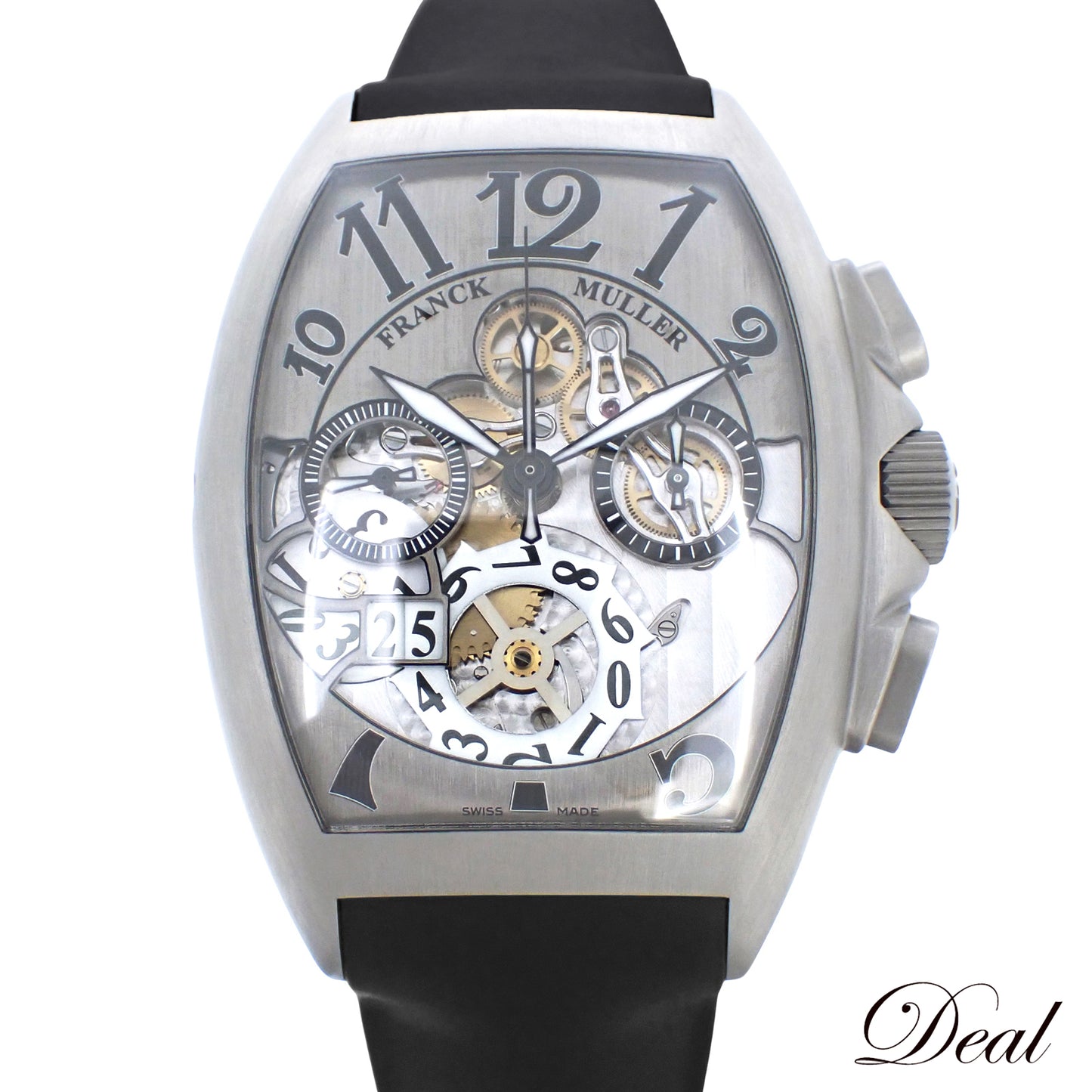 未使用 展示品 FRANCK MULLER フランクミュラー トノーカーベックス グランドデイト 8083CC GD FO メンズ 腕時計