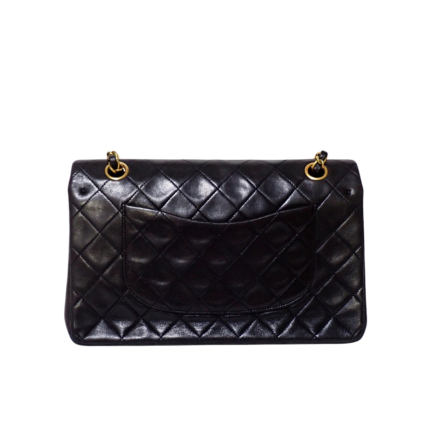 CHANEL シャネル マトラッセ 25 ダブルチェーン ダブルフラップ ゴールド金具 ブラック レディース ショルダーバッグ