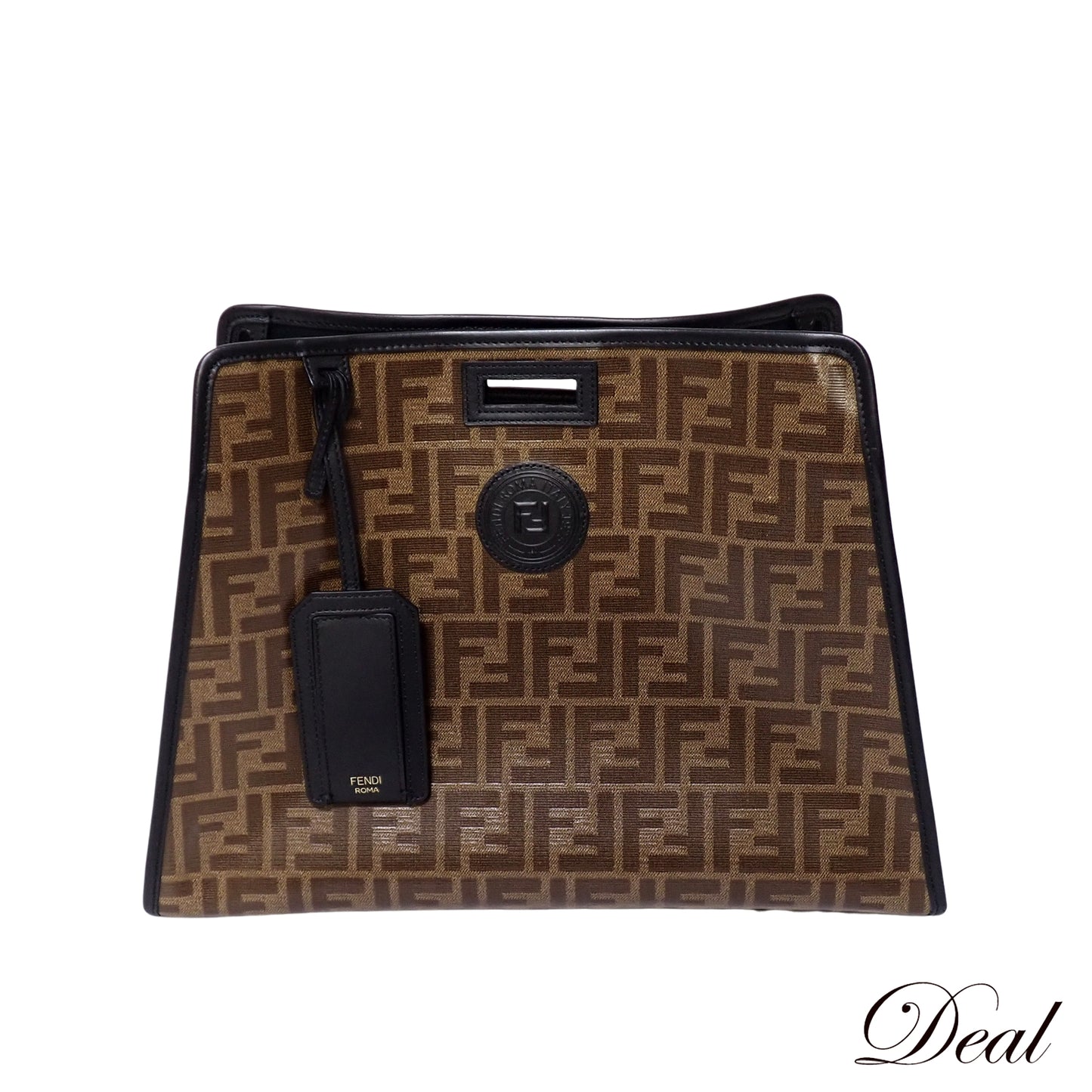 FENDI フェンディ ディフェンダー ピーカブー ミディアム バッグカバー ズッカ ブラウン レディース ハンドバッグ
