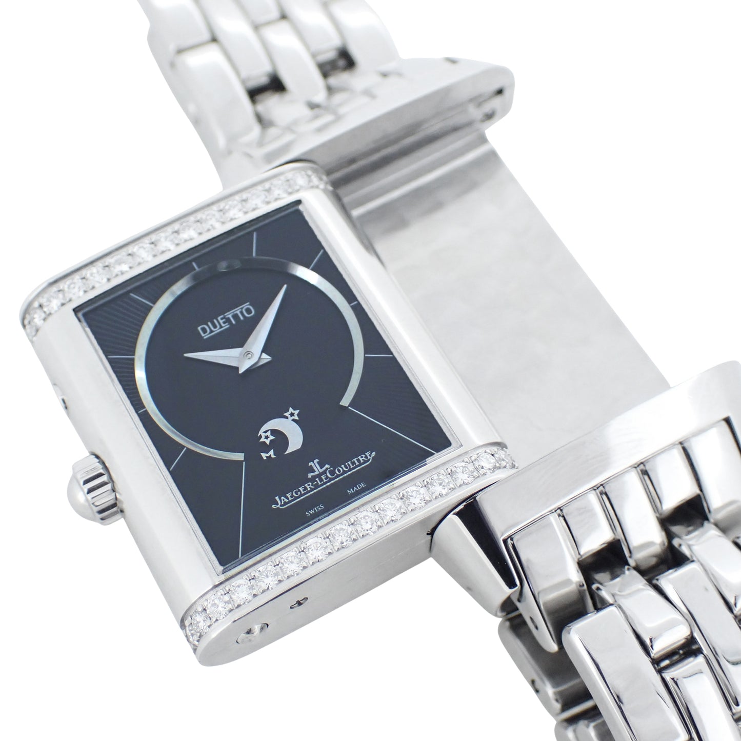 JAEGER LECOULTRE ジャガールクルト レベルソ デュエットデュオ Q2698120 ダイヤベゼル メンズ 腕時計