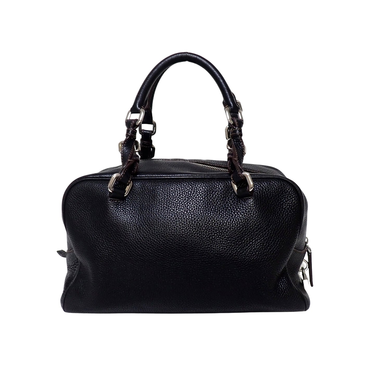 PRADA プラダ ミニボストン レザー BR3090 ヴィッテロダイノ ブラック レディース ハンドバッグ