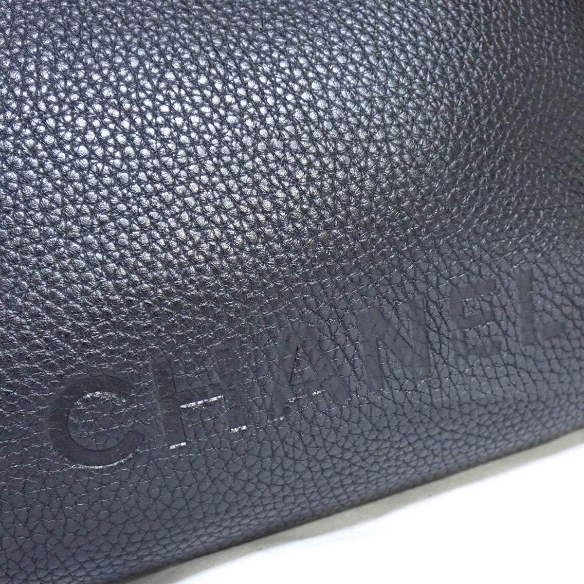 CHANEL シャネル ロゴ フリンジ タッセル レザー ブラック ブラック レディース ハンドバッグ