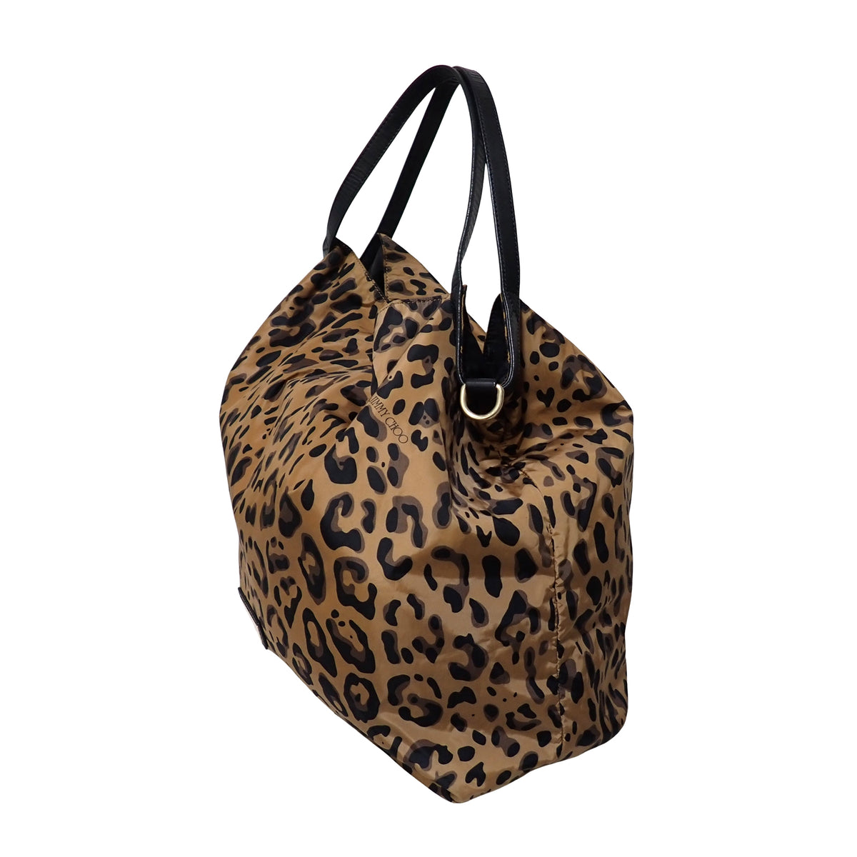 JIMMY CHOO ジミーチュウ レオパード ヒョウ柄 ナイロン 軽量 ブラウン レディース トートバッグ