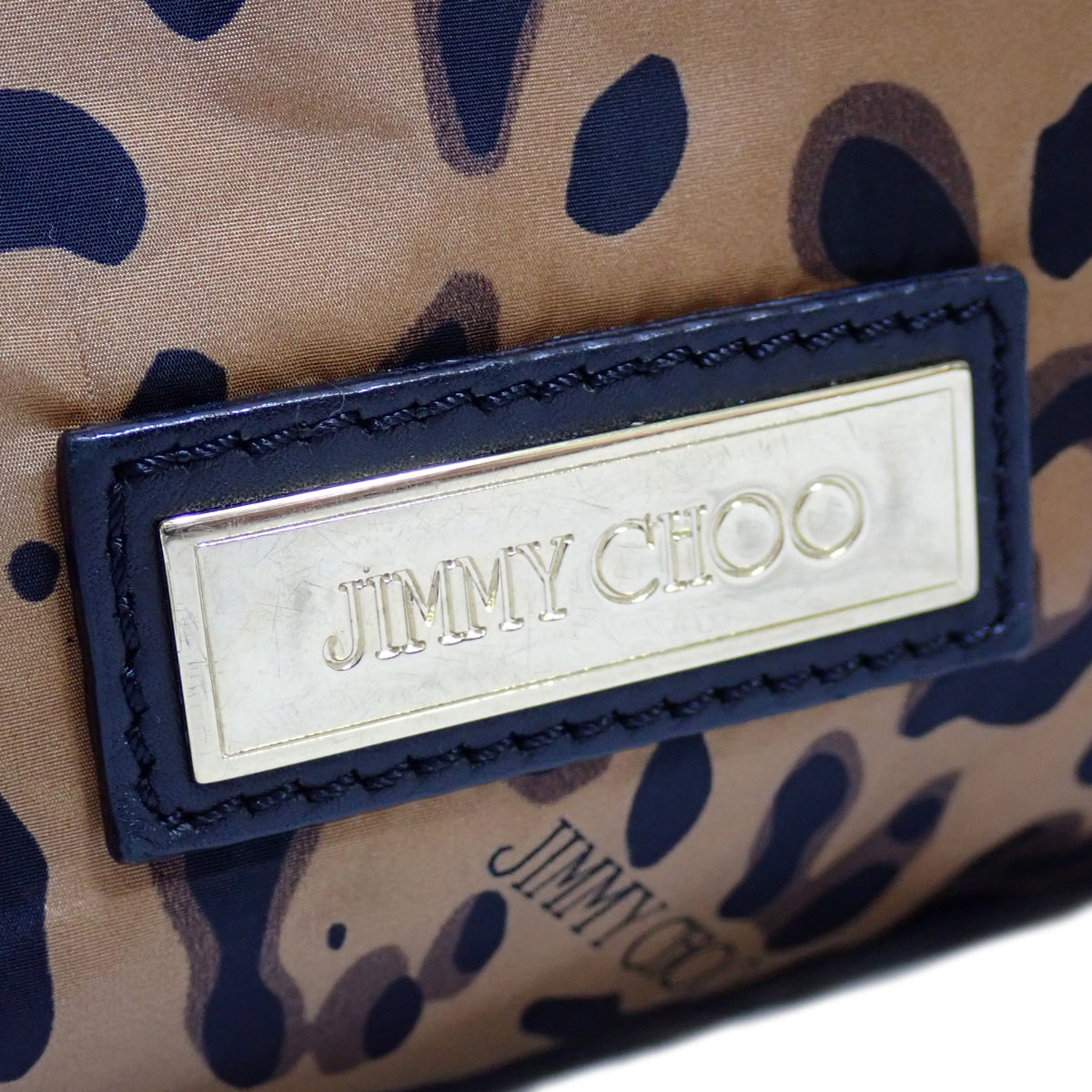 JIMMY CHOO ジミーチュウ レオパード ヒョウ柄 ナイロン 軽量 ブラウン レディース トートバッグ