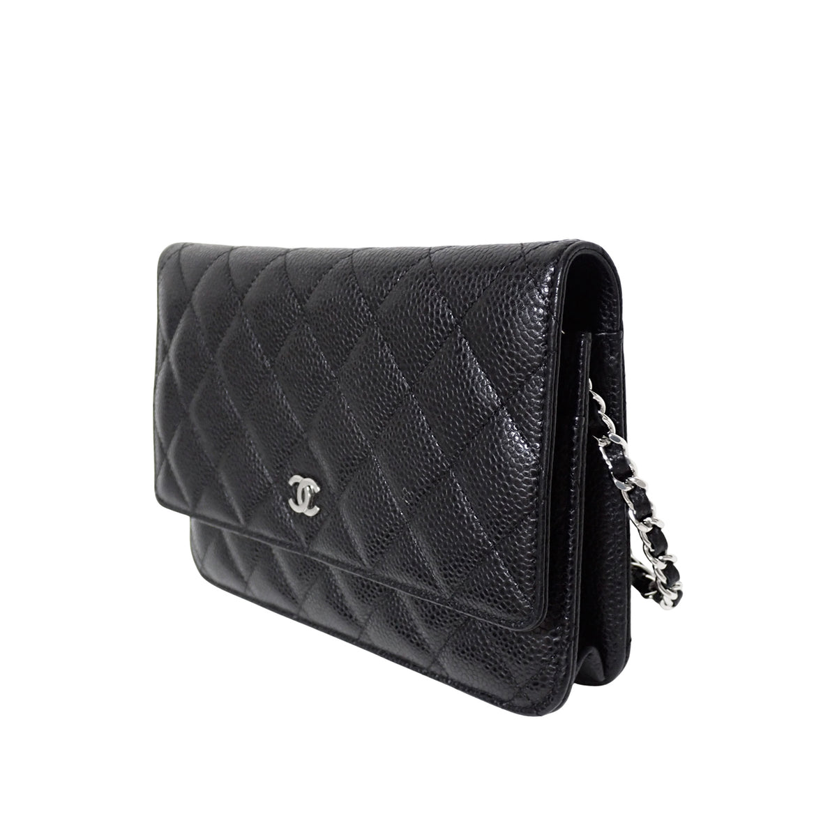 CHANEL シャネル マトラッセ チェーンウォレット AP0250 キャビアスキン ブラック ブラック レディース ショルダーバッグ