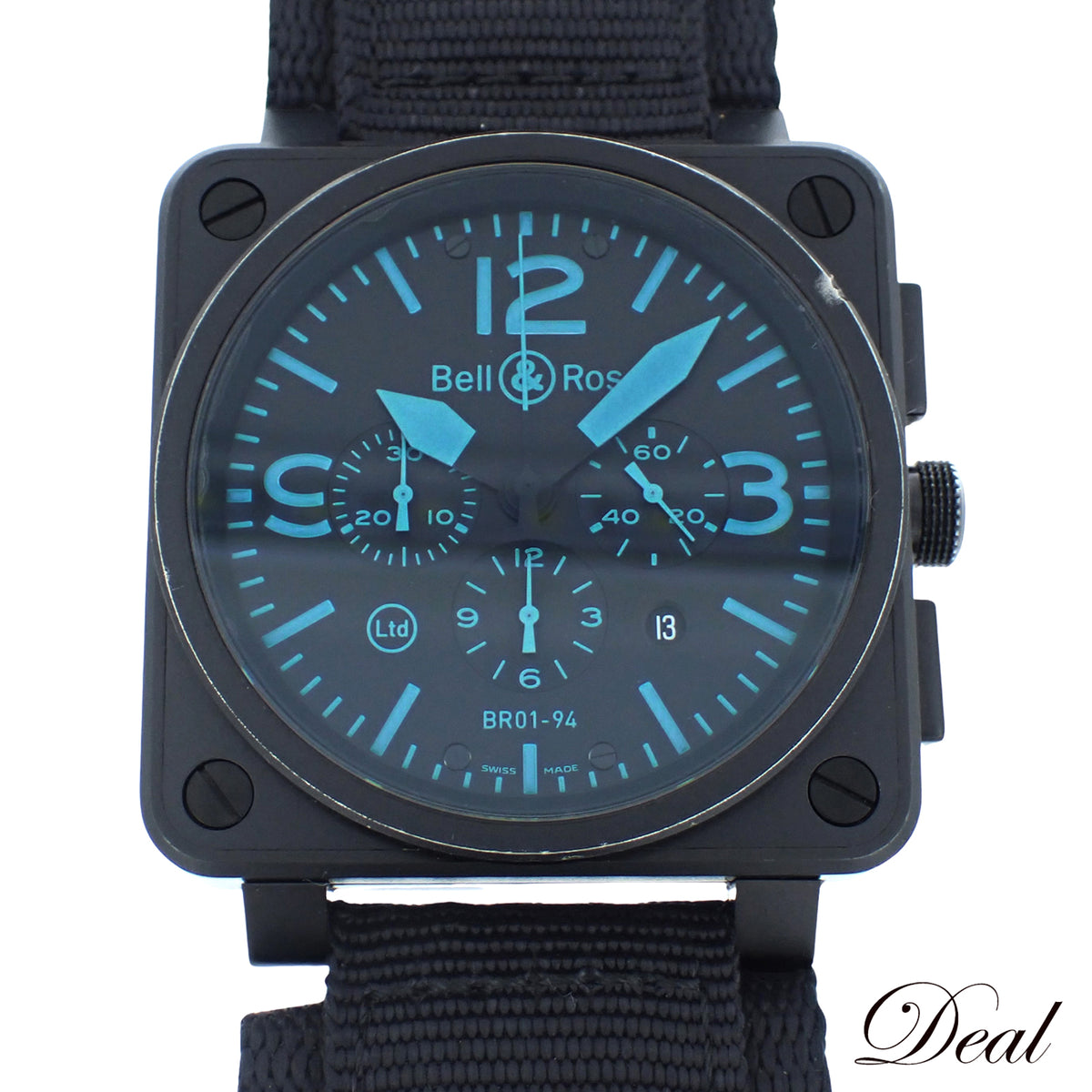 世界500本限定 Bell＆Ross ベル＆ロス BR01-94 クロノグラフ BR01-94-Sblu メンズ 腕時計