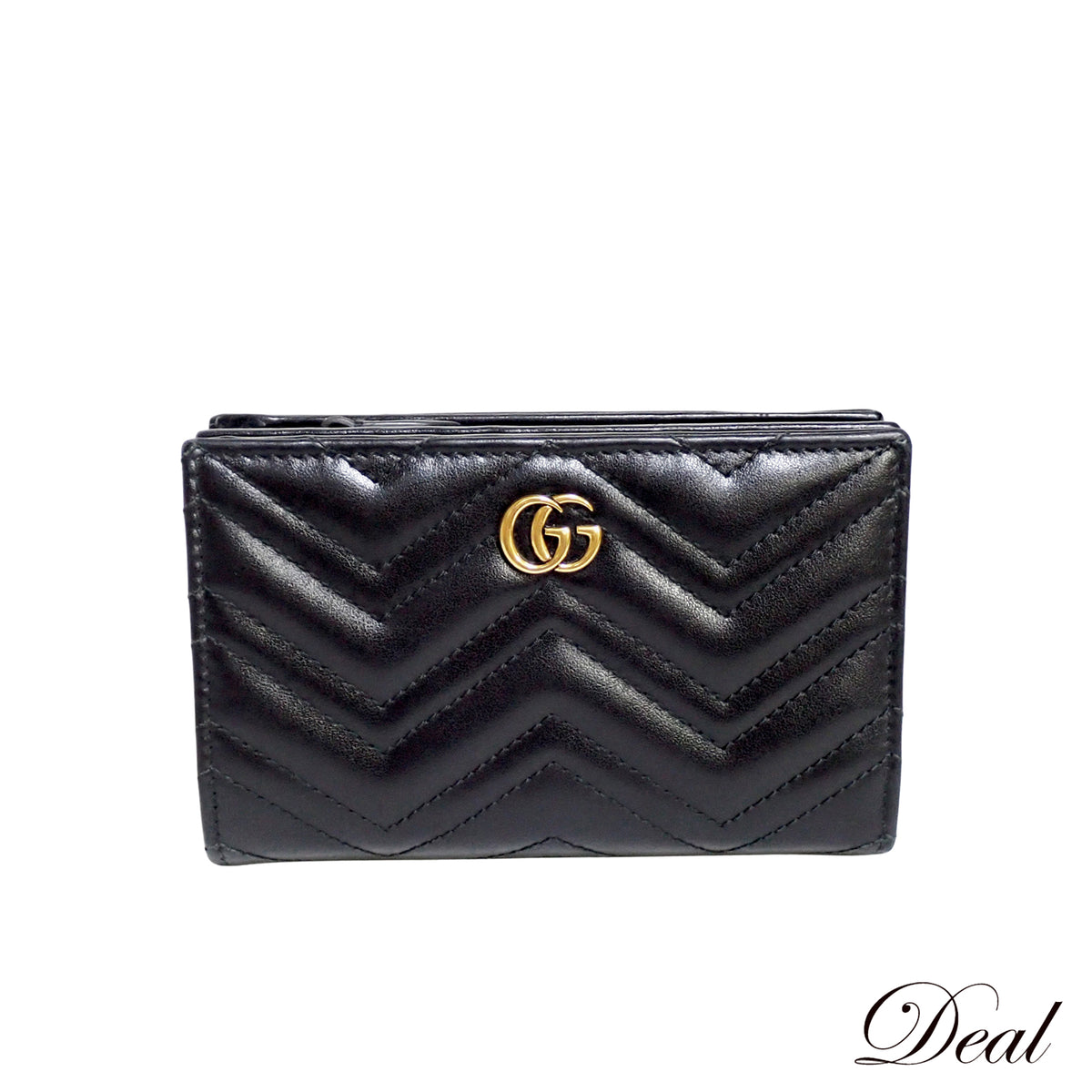 GUCCI グッチ ダブルG カードケースウォレット 781583 ブラック ブラック レディース 二つ折り財布