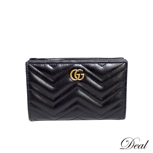 GUCCI グッチ ダブルG カードケースウォレット 781583 ブラック ブラック レディース 二つ折り財布