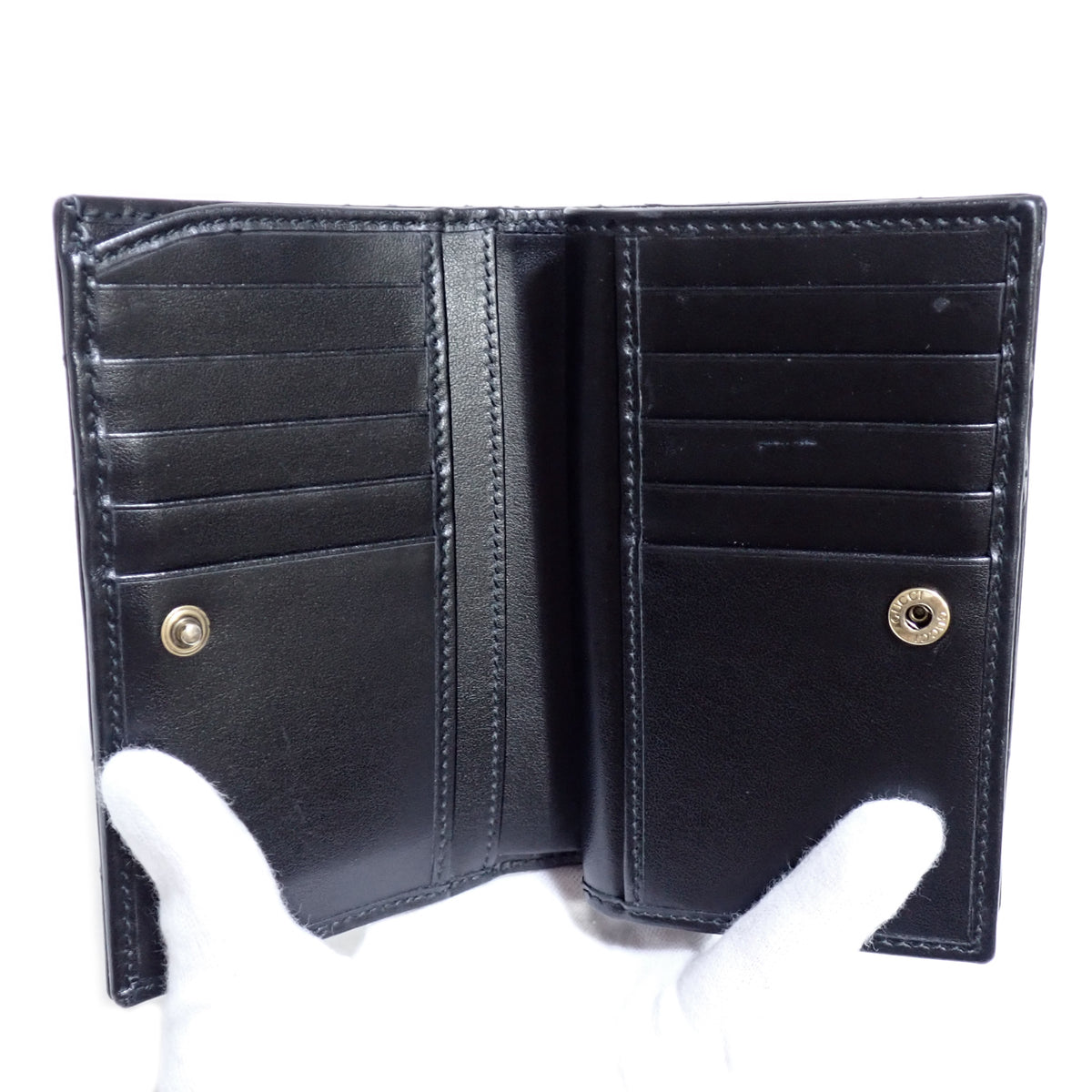 GUCCI グッチ ダブルG カードケースウォレット 781583 ブラック ブラック レディース 二つ折り財布