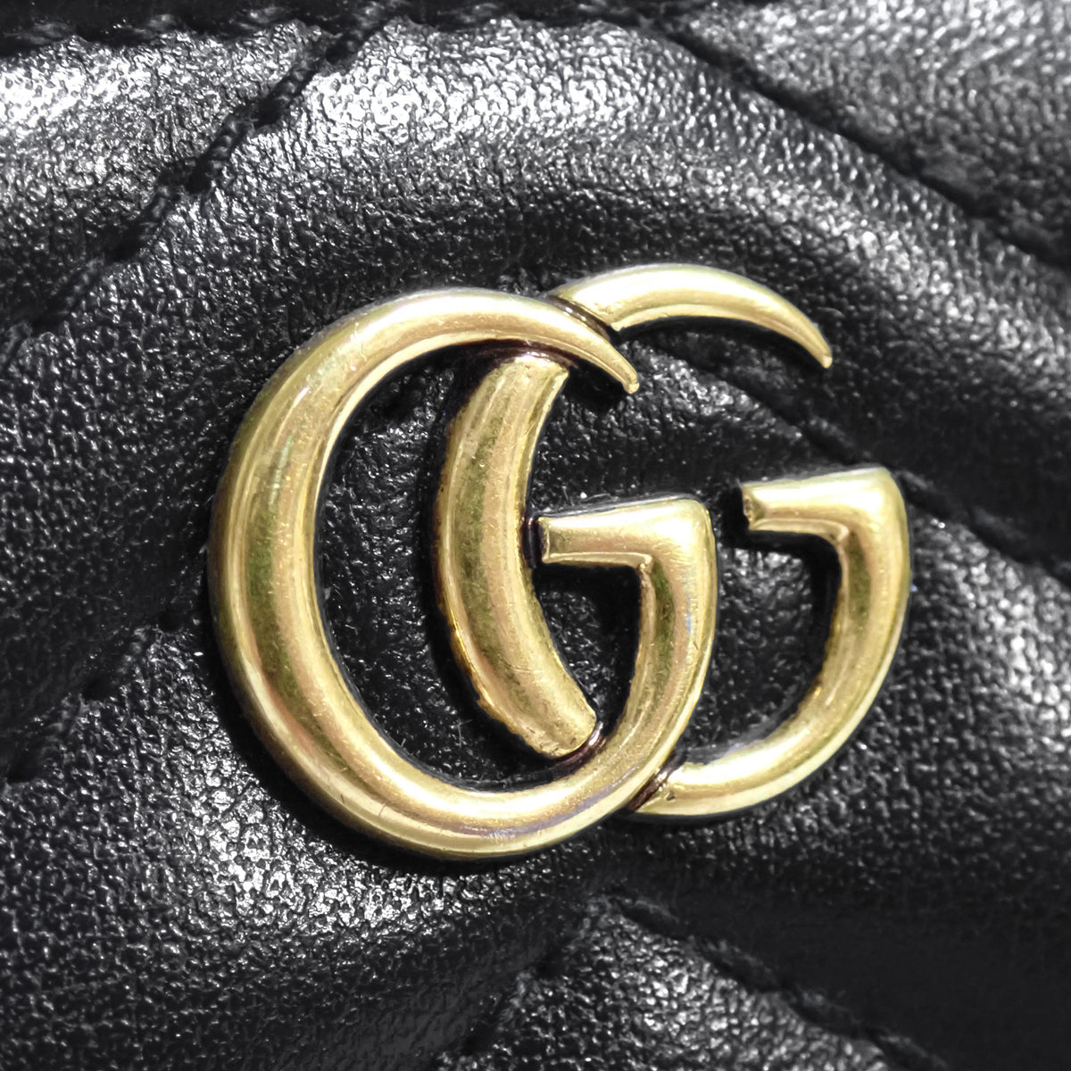 GUCCI グッチ ダブルG カードケースウォレット 781583 ブラック ブラック レディース 二つ折り財布