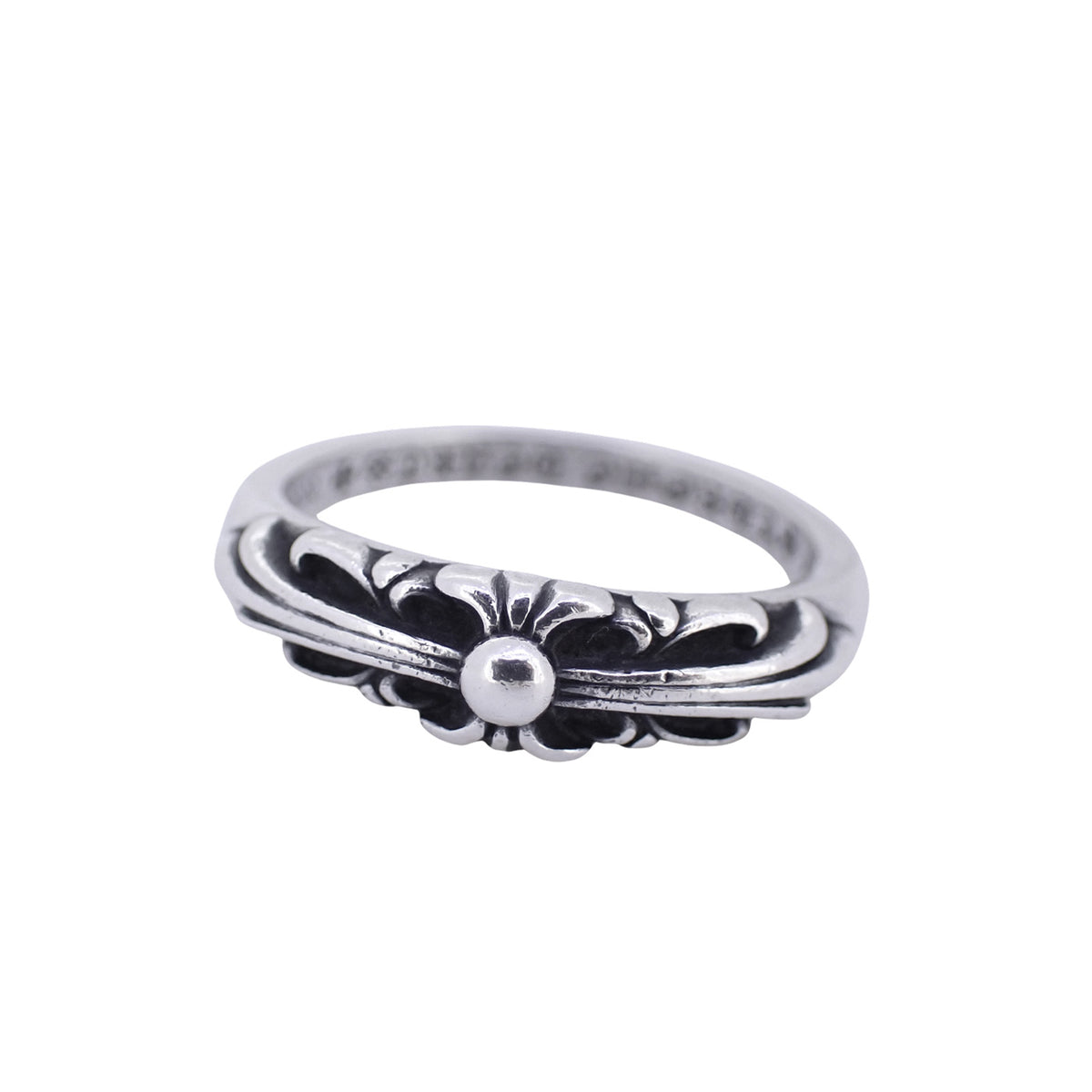 CHROME HEARTS クロムハーツ ベビークラシック フローラルクロス SV925 インボイス有 シルバー メンズ リング 指輪