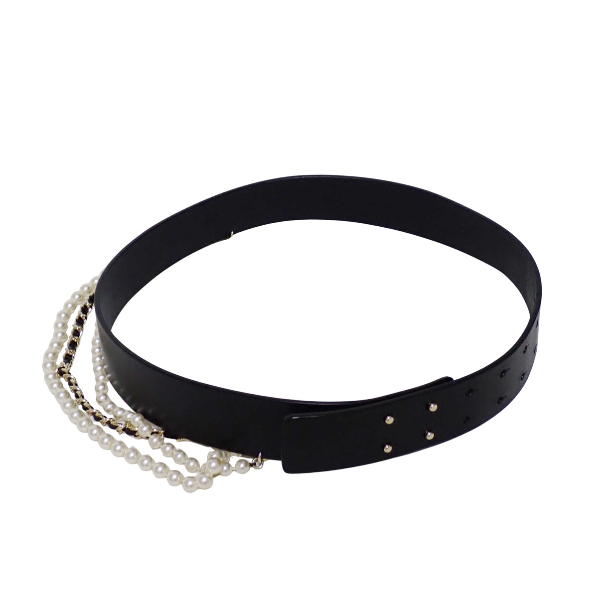CHANEL シャネル ココマーク フェイクパール チェーン 02P ブラック 75/30 ヴィンテージ ブラック レディース ベルト